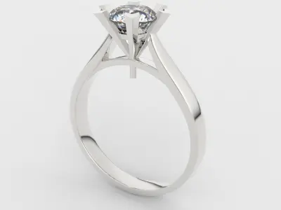 Arrow 6 claw 1 carat diamond ring 3D print model