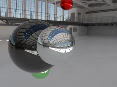 HDRI - Industrial Hangar Hall Interior 5 Texture