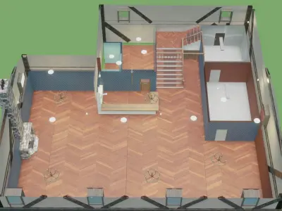 Cottage Inn Free low-poly 3D model