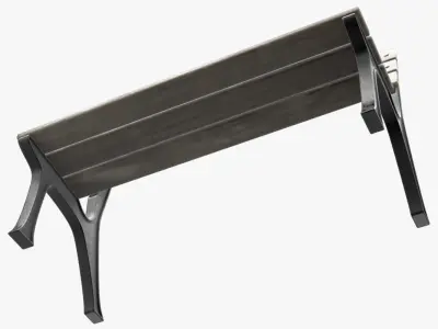 Bench 1 wooden 3D model