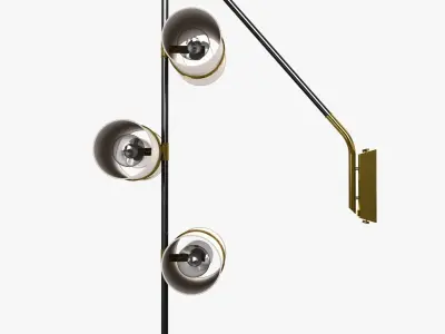 Italian Modern Brass Enameled  Parchment Wall Light by Reggiani 3D model