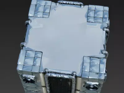 Futuristic High-Tech Data Center Building 3D Model Low-poly 3D model