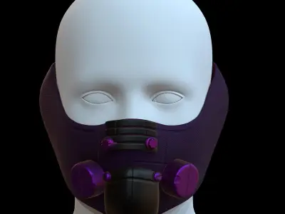 Gas mask helmet 3d model scifi Low-poly  Low-poly 3D model
