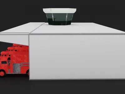 Fire Station Low-poly 3D model