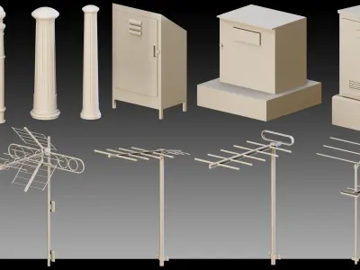 102 Urban Props- Vol 02- Kitbash- High detail 3d models 3D model