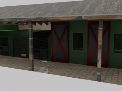 Horse Stable Low-poly 3D model