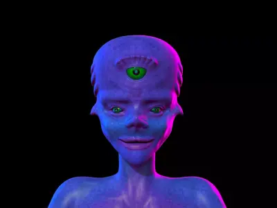 Alien bust stl 3d printable 3D print model