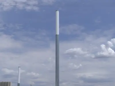 Galvanized Street Light 10 - 535mm - Low-poly 3D model