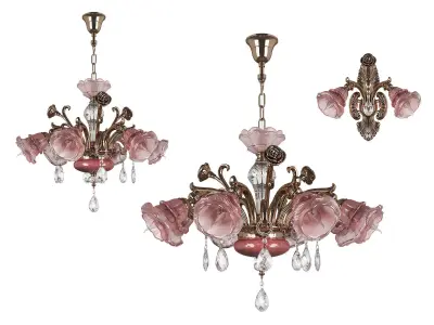 696 Rosata Osgona Collection of Murano Glass Lamps 3D Model Pack