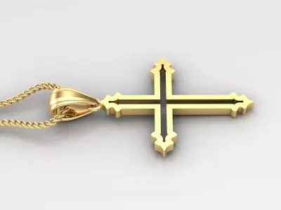 Cross Light Gold 4CP028 3DM STL 3D print model