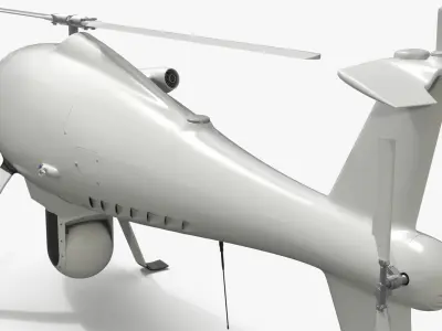  VTOL Drone with Surveillance Module White Rigged for Cinema 4D 