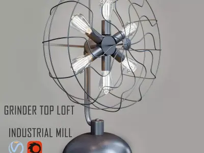 Grinder Top Loft Industrial Mill 3D model purchase