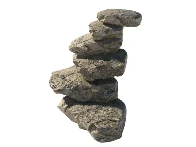 stacked rock 2   Low-poly 3D model