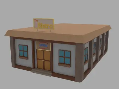 Low-Poly PBR Restaurant Pack Low-poly 3D model