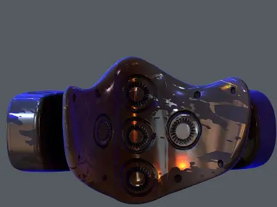 Gas mask helmet 3d model scifi Low-poly Low-poly 3D model Low-poly 3D model 73