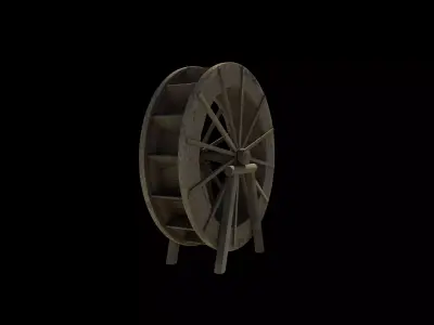 Watermill wheel 06 3D model