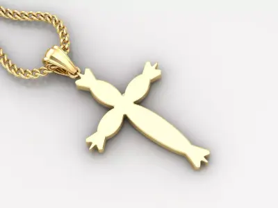 Light Gold 18K Cross Pendant 1CP071 3D print model