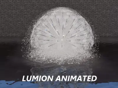 Lumion fountain - animated Low-poly 3D model