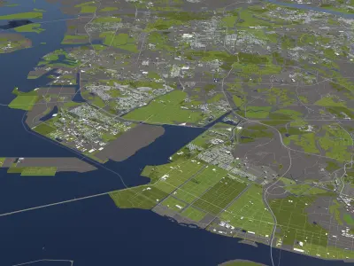 Incheon South Korea 50x50km 3D model