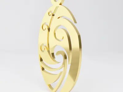 Maori pendant 10 3D print model