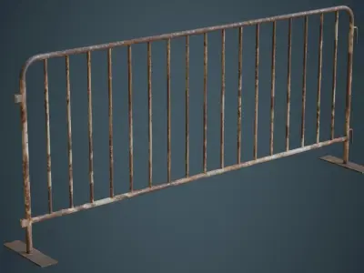 Crowd Barrier 3B Low-poly 3D model