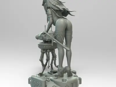 Star Wars Probe Droid Girl Pin Up 3D print model