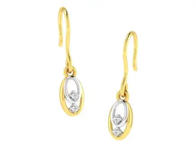 Gold Diamond Women Earring 3D print Model 3D print model 3D print model buy