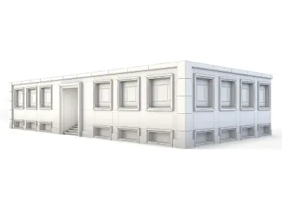 Tenement Building Ground Floor Low-poly 3D model