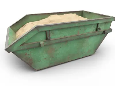 Skip Dumpster with sand Low-poly 3D model