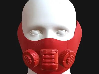 Gas mask helmet 3d model scifi Low-poly  Low-poly 3D model