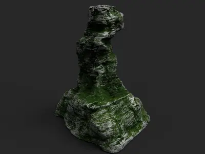 Mossy Cliff Rock 23-10 Low-poly 3D model