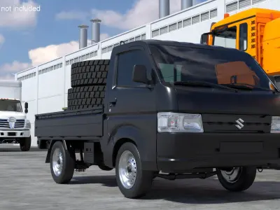  Black Suzuki Carry Truck Simplified 