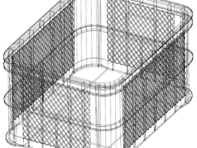 Plastic Milk Crate 3D model