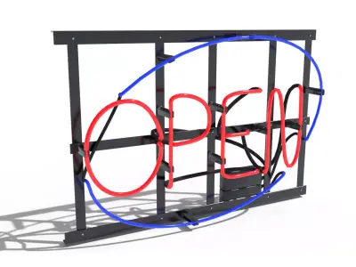 Neon Open Sign 3D model