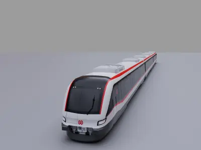 High-speed Railway Low-poly 3D model