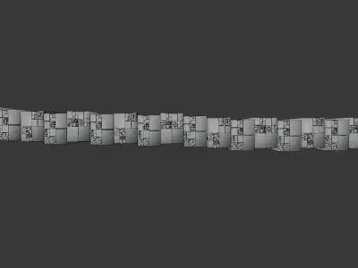 Huge Wall - Road - 4K NEXT GEN game-ready models Low-poly 3D model
