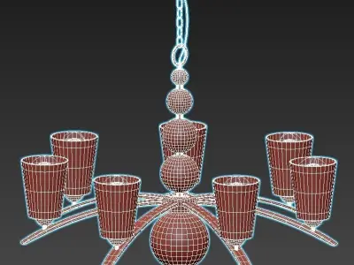 hinkley light chrome chandelier 3D model