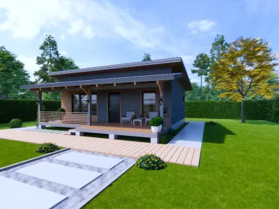 Wooden House 3D model 2