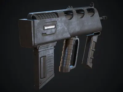 Sci Fi Rifle Low-poly 3D model get
