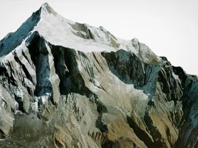 Mountain landscape Annapurna IV Himalayas Nepal 3D model