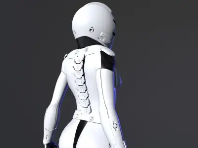 Space Girl Low-poly 3D model