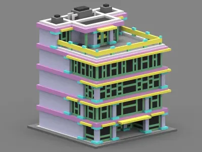 House Voxel - 4 Low-poly 3D model