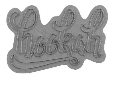 Hookah Neon sign 3D model