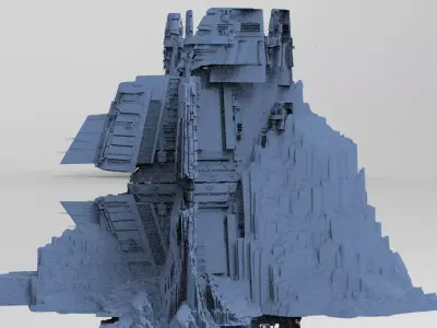 Star freighter Towers 3D 3D model