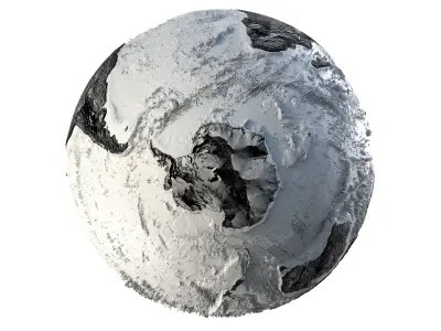 Earth Hill Shade Map Globe  Low-poly 3D model