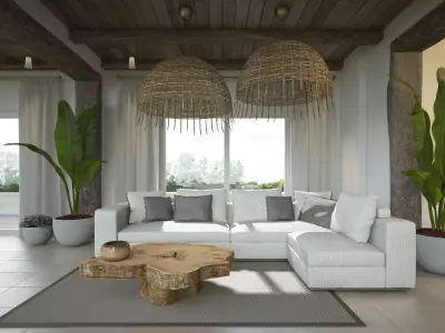 Rustic Living room  3D model