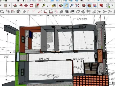 House model in architectural software 3D model