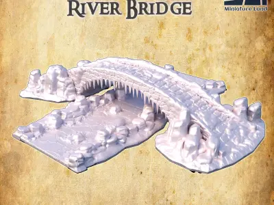 Frozen River Bridge Tabletop Terrain 28 MM 3D print model