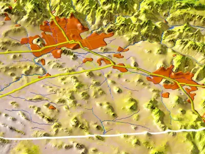 Arizona 3 High resolution 3D relief maps 3D model