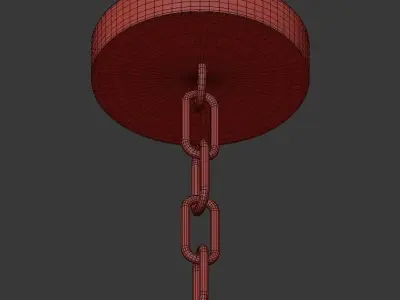 CUBIST Chandelier Gold 4 bulbs 3D model